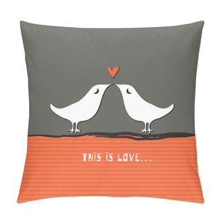Personality  St. Valentine's Day Greeting Card With Birds Pillow Covers
