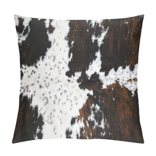 Personality  Full Framed Spotted White And Brown Cow Skin Texture Pillow Covers
