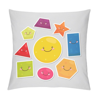 Personality  Cute Geometric Shapes (sticker) Pillow Covers