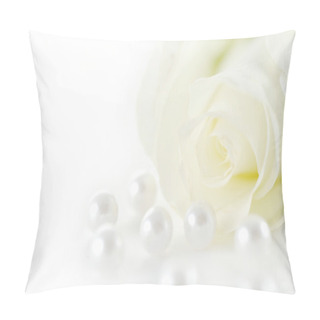 Personality  Beautiful White Rose With Pearls Pillow Covers