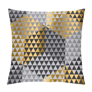 Personality  Gold And Black Geometry Hexagon Seamless Fabric Sample. Geometri Pillow Covers