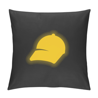 Personality  Baseball Cap Yellow Glowing Neon Icon Pillow Covers