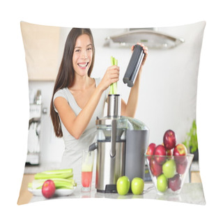 Personality  Vegetable Juice Raw Food - Healthy Juicer Woman Pillow Covers