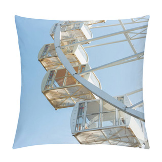 Personality  Cabins Of Observation Wheel Against Blue Sky In Amusement Park Pillow Covers