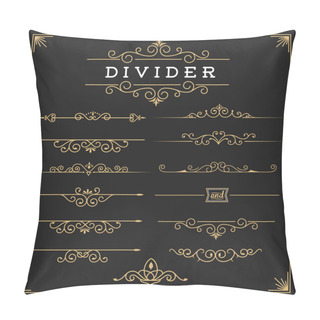Personality  Set Of Horizontal Flourishes Divider Decorative Pillow Covers