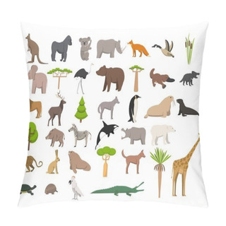 Personality  Animals Of The World, A Protected Area, A Hunting Ground, A Territory Of The Zoo Pillow Covers