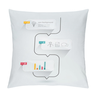 Personality  Timeline Infographic. Minimalistic Flat Template. Vector. Pillow Covers