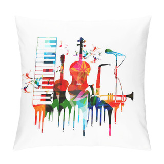 Personality  Musical Instruments Background Pillow Covers