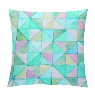 Personality  Seamless Watercolor Background With Colorful Triangles.  Pillow Covers