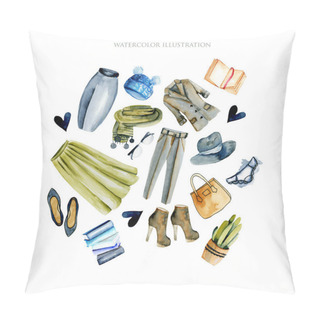 Personality  Watercolor Women Business Clothing And Accessories Illustration Collection   Pillow Covers