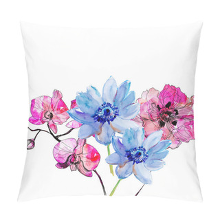 Personality  Watercolor Card With Flowers Pillow Covers