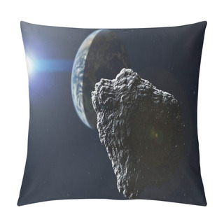Personality  A Big Asteroid Near Planet Earth. 3D Illustration Pillow Covers