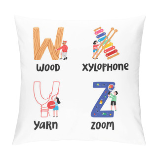 Personality  Alphabet Letters W To Z Pillow Covers