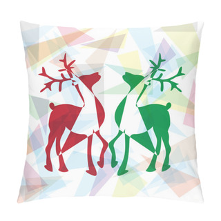 Personality  Triangled Christmas Reindeers Pillow Covers