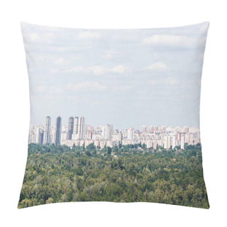 Personality  Urban Scene With Trees In City Park, Skyscrapers And Buildings  Pillow Covers
