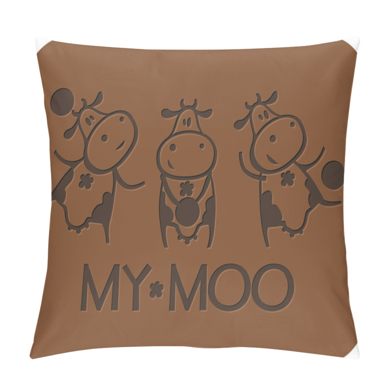Personality  unny cow cartoon character playing with a ball. pillow covers