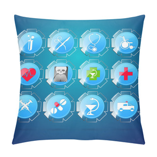 Personality  Vector Set Of Medical Icons. Pillow Covers
