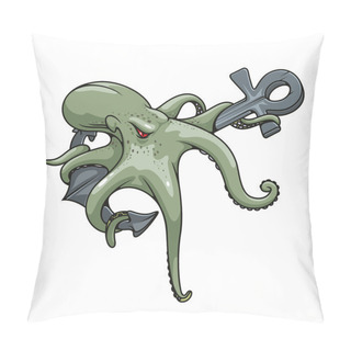 Personality  Monstrous Octopus Twined Around Anchor Symbol Pillow Covers