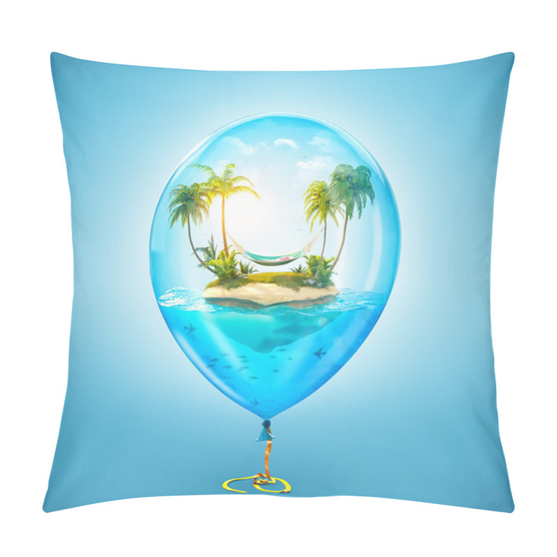Personality  Fantastic little island with palms pillow covers