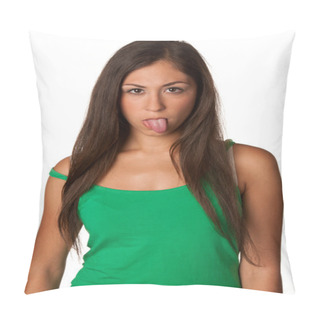 Personality  Beautiful Girl With Her Tongue Out Pillow Covers