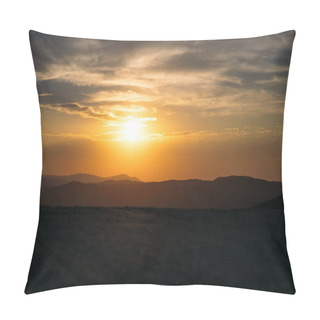 Personality  Orange Majestic Sunset In The Mountains Landscap. Pillow Covers