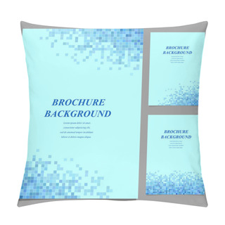 Personality  Blue Color Modern Brochure Template Design Pillow Covers