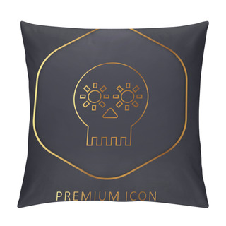 Personality  Artisanal Skull Of Mexico Golden Line Premium Logo Or Icon Pillow Covers