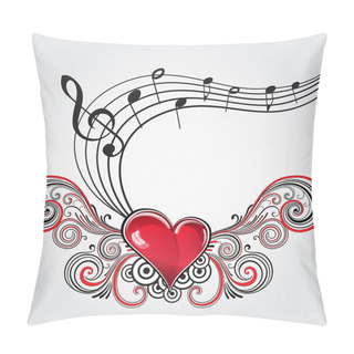 Personality  Grunge Music Heart Pillow Covers