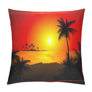 Personality  Tropical Beach Sunset Pillow Covers
