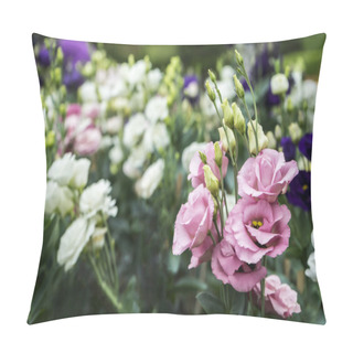 Personality  Bouquet Of Pink Lisianthus  Or Eustoma Flowers Pillow Covers