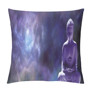 Personality  Buddha In Lotus Position With Deep Space Background Pillow Covers