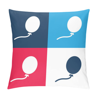 Personality  Balloon Black Oval Shape Blue And Red Four Color Minimal Icon Set Pillow Covers