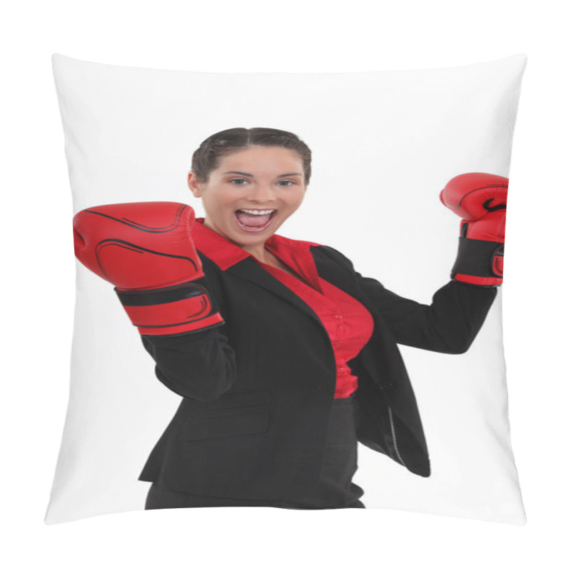 Personality  Woman With Boxing Gloves Pillow Covers