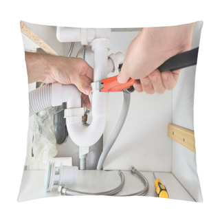 Personality  Male Plumber Fixing Sink Pillow Covers