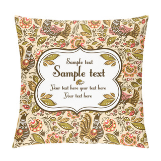 Personality  Folk Painting Seamless With Sample Text Pillow Covers