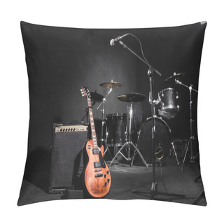 Personality  Set Of Musical Instruments During Concert Pillow Covers