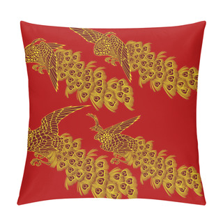 Personality  Japanese Painting Peacock Pillow Covers