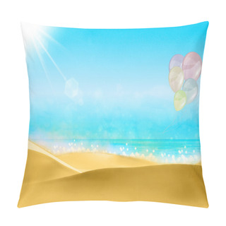 Personality  Balloons On A Beach Blue Sky. Freedom Concept Pillow Covers