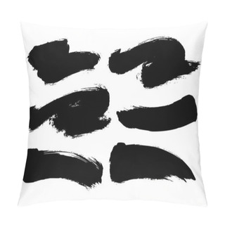 Personality  Grunge Brush Strokes Vector Collection. Set Of Black Paint, Ink, Grunge, Dirty Brush Strokes, Shapes.  Pillow Covers