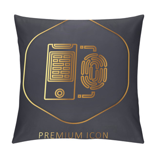 Personality  Biometric Golden Line Premium Logo Or Icon Pillow Covers