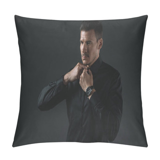Personality  Fashionable Man In Black Outfit Pillow Covers