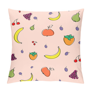 Personality  Vector Background With Fruit. Pillow Covers