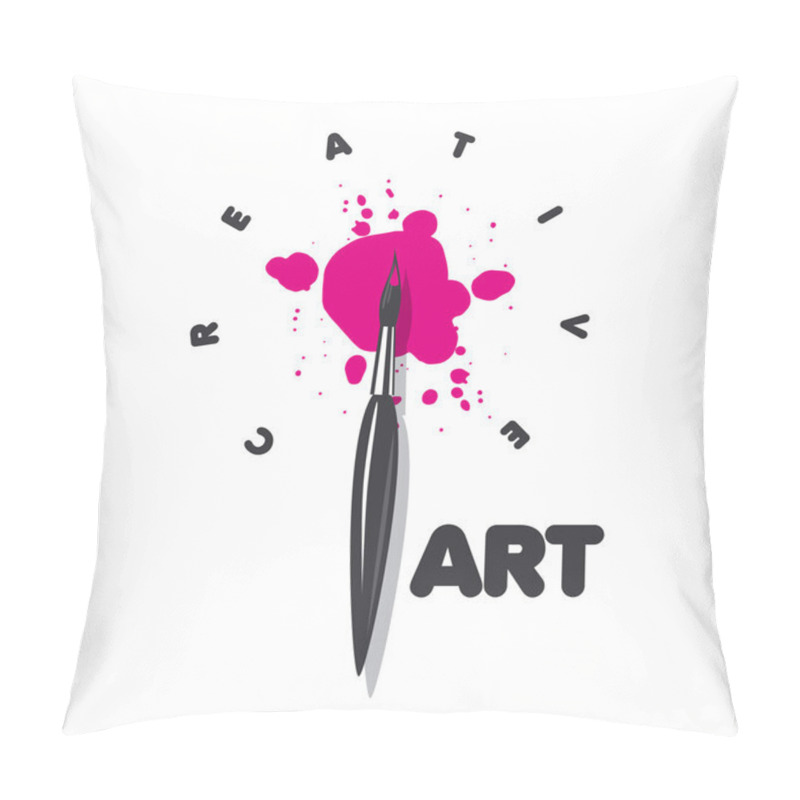 Personality  vector logo brush and blots of paint pillow covers