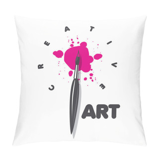 Personality  Vector Logo Brush And Blots Of Paint Pillow Covers