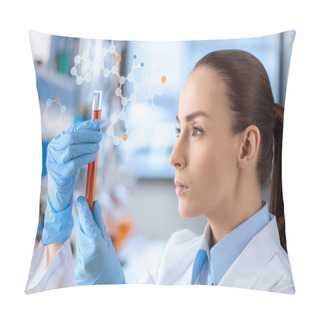 Personality  Chemist With Test Tube In Hands Pillow Covers