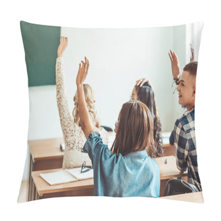 Personality  Students Raising Hands In Class Pillow Covers