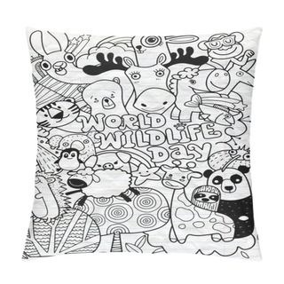 Personality  Hand Drawn Vector Illustration Of Doodle Funny Animal, Illustrat Pillow Covers