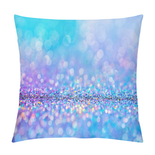 Personality  Shiny Multicolor Glitter Raster Background. Abstract Shimmering Pink, Blue, Yellow Circles Decorative Backdrop. Bokeh Lights Effect Illustration. Overlapping Glowing And Twinkling Spots. Pillow Covers