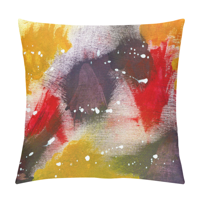 Personality  Abstract Blending, Painting in the Colors Yellow, Red and Purple pillow covers