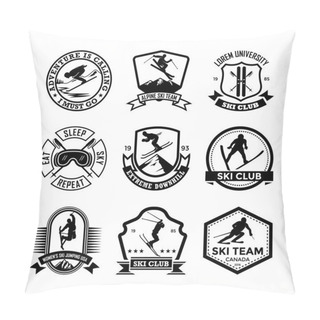 Personality  Ski-Jumping Vector Icons 27 Pillow Covers